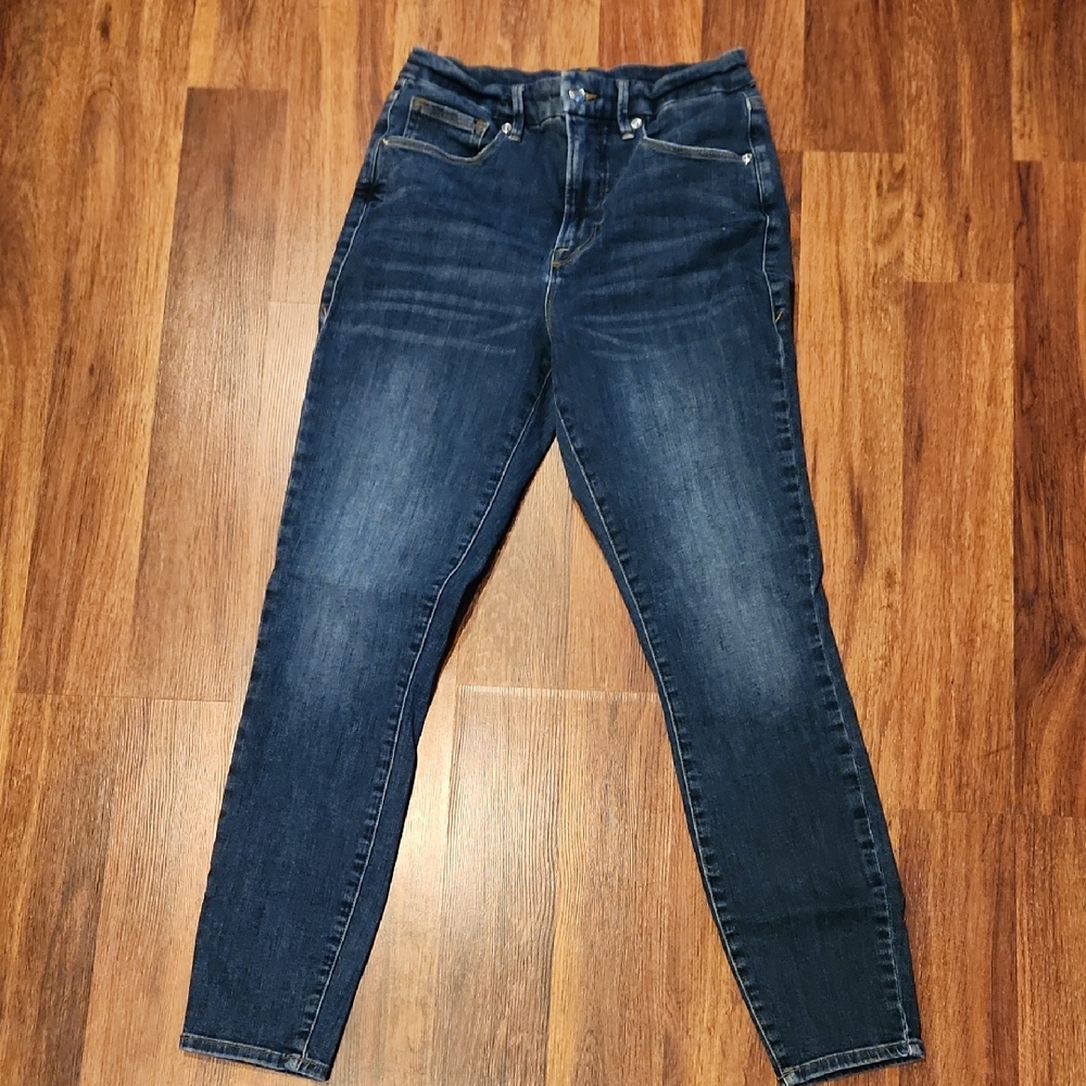 Good American Good Legs Dark Blue Skinny Jeans Size 8
